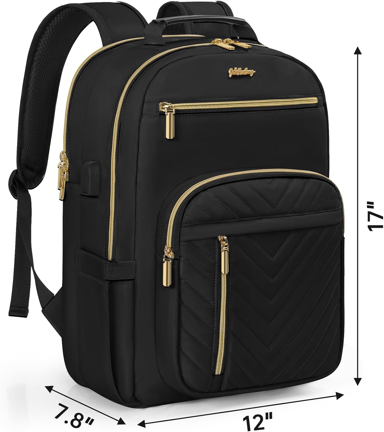 Laptop Backpack for Women, 15.6 Inch Work Business Backpacks, Large Capacity Travel Backpack with USB Charging Port, School Backpack Work Backpack for Nurse Teacher, Black - Image 9