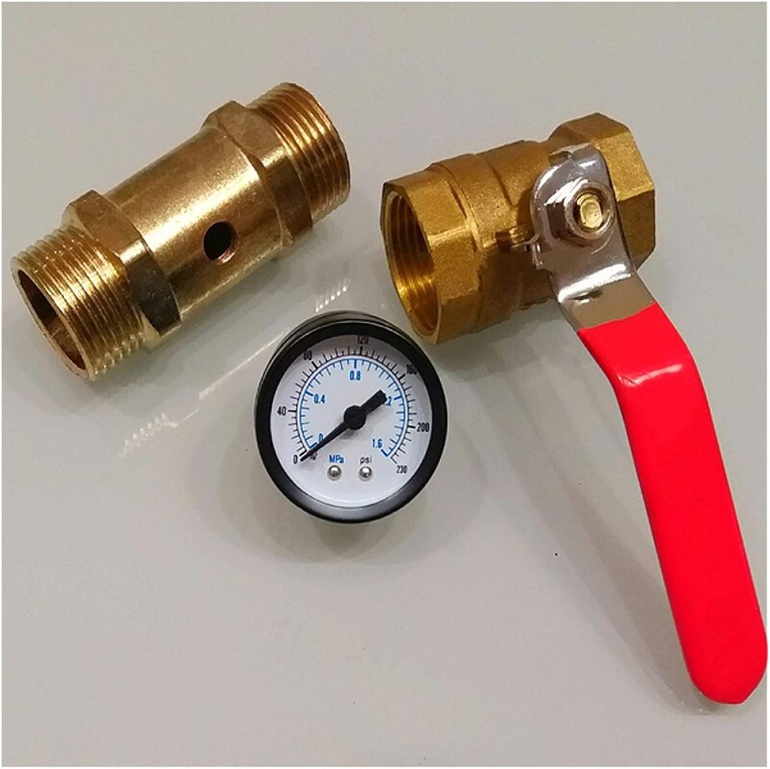 Pressure Gauge Meter Control Valve End Water Test Equipments Fire Equipment Accessories DN25 Ball Value Male Female Thread