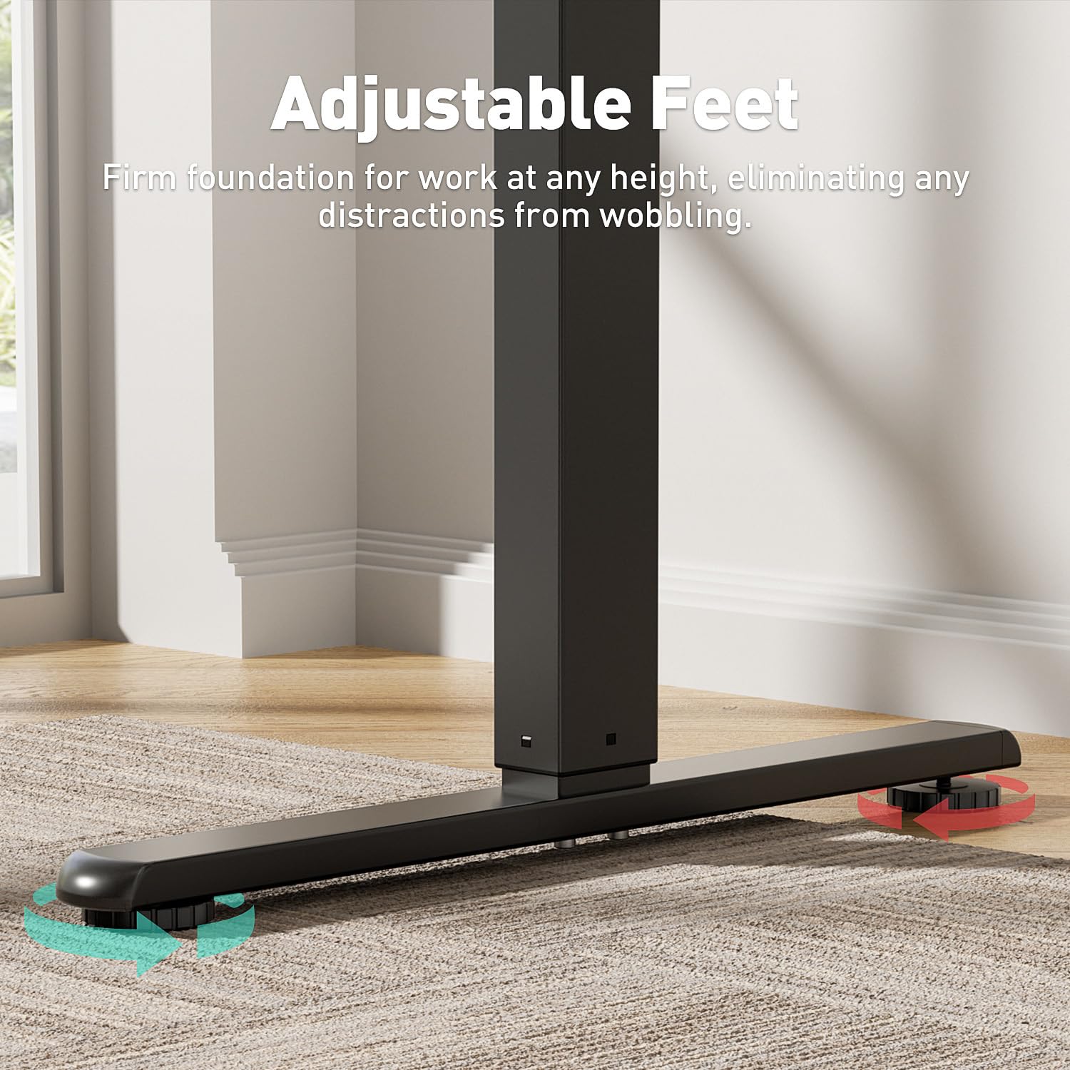 55 Electric Standing Desk Adjustable Height Ergonomic Sit Stand Computer Desk for Home Office Sturdy Motorized Workstation with — view 8