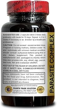 Parasite Complex - Natural Herbal Formula for Digestive Health, Cleansing & Balance - Wormwood, Black Walnut & Cloves - 1 Bottle - GMP-Certified for Quality & Purity