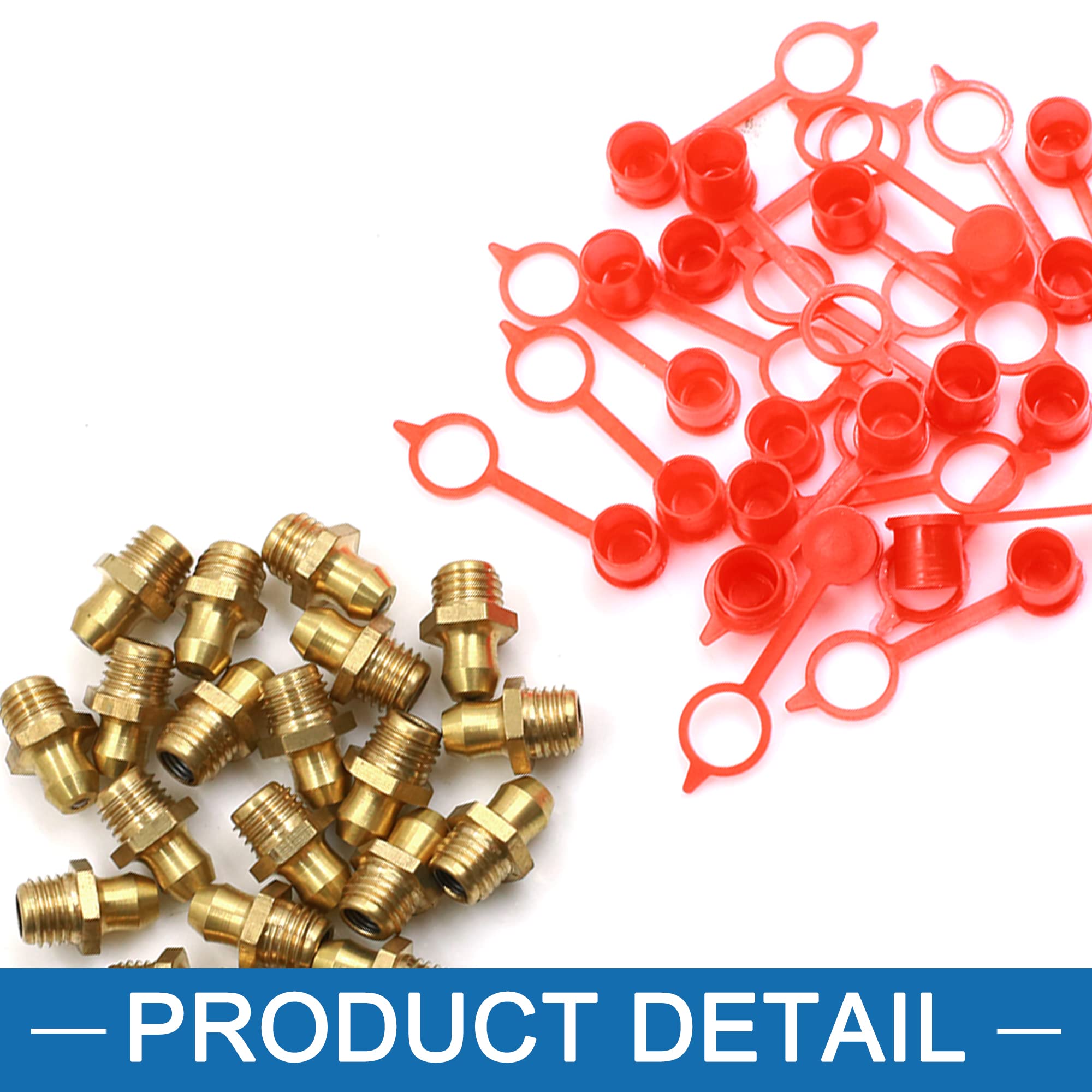 Raccordo Nipplo M8 Dritto Grasso con Cappuccio Polvere Set di 20