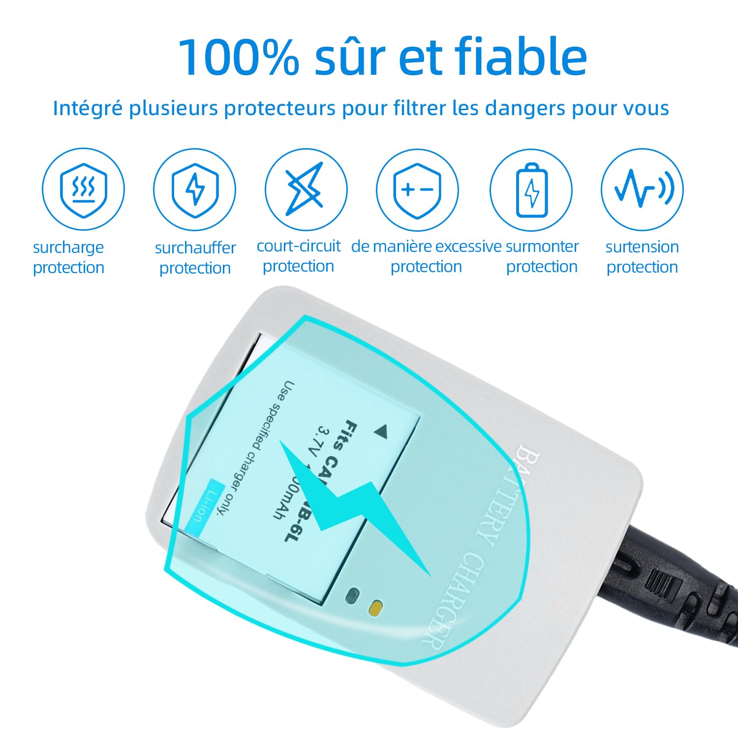 Chargeur Compatible avec Canon NB-6L NB-6LH SX540HS D20 | Pour NB-6L compatible avec Canon PowerShot SX540HS SX530HS SX520HS SX710HS SX700HS SX610HS SX600HS SX510HS SX500HS D30 D20
