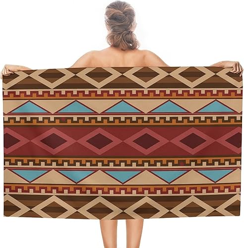 Navajo - Toalla de playa ligera con patrón nativo americano de 31 x 51 pulgadas, toallas de natación para piscina para viajes de vacaciones