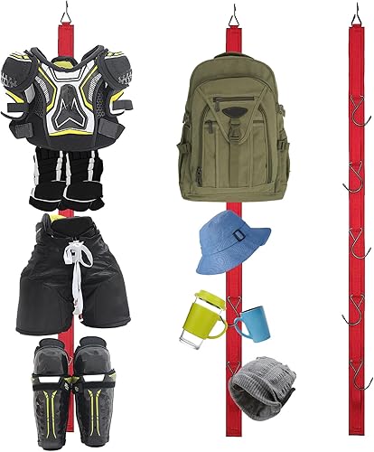 Miniatura 8 de 1 paquete de estante de secado de hockey, estante de secado de equipo de hockey, organizador de equipo deportivo portátil con correas para colgar,
