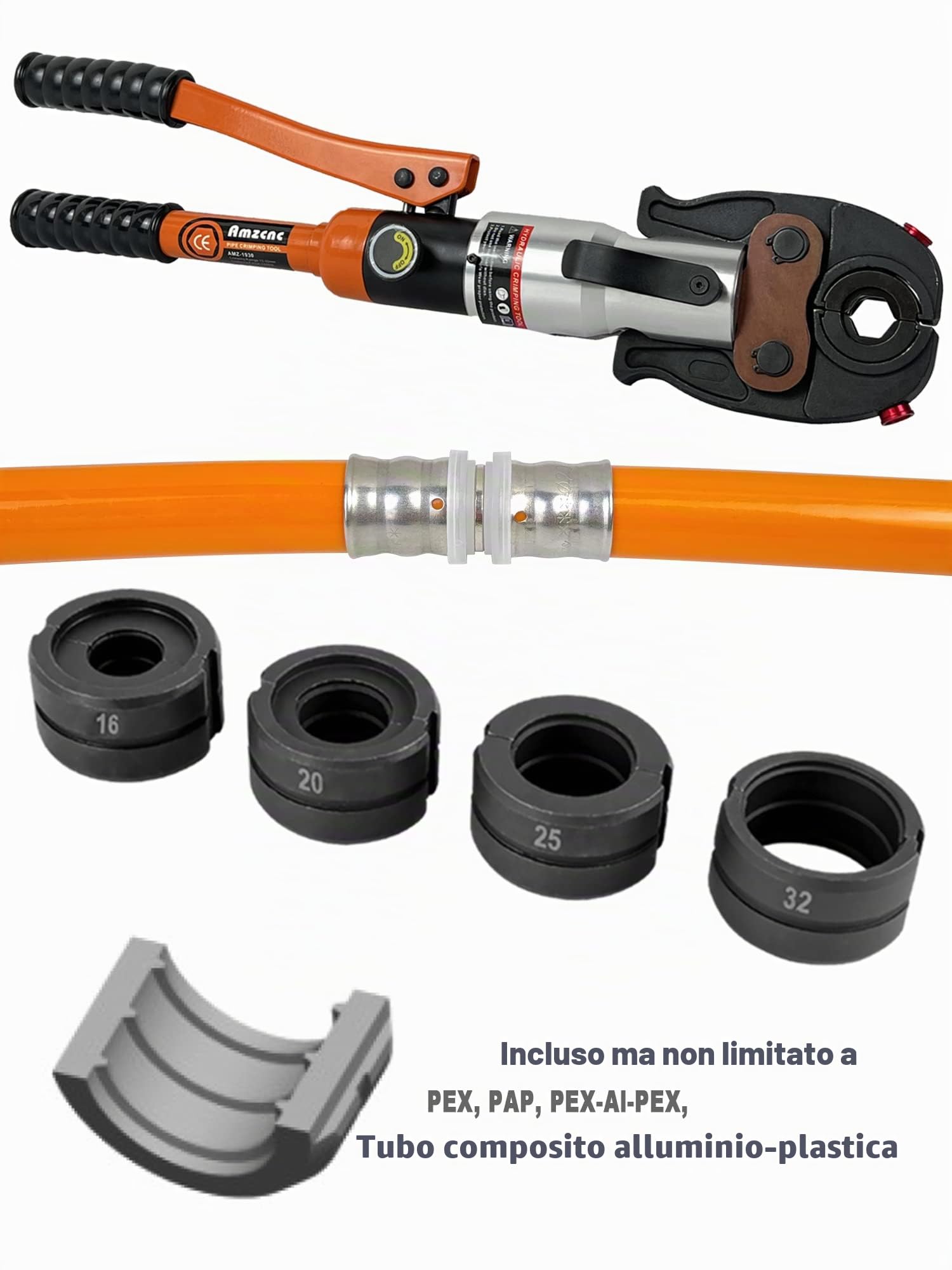 AMZCNC Pinza professionale con profilo TH e U, per inserti delle ganasce in alluminio-plastica e tubo composito TH16 TH20 TH26 TH32 e U16 U20 U25 U32 incl