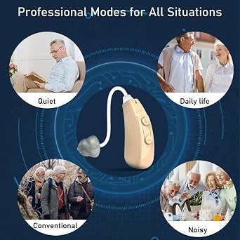 True Hearing Aids (Not Amplifier), OTC Rechargeable Hearing Aids for Seniors with 16-Channel Digital Technology, Comfort Fit with 3 Noise Reduction Modes, Lightweight, Mild to Moderate Hearing Loss (White)
