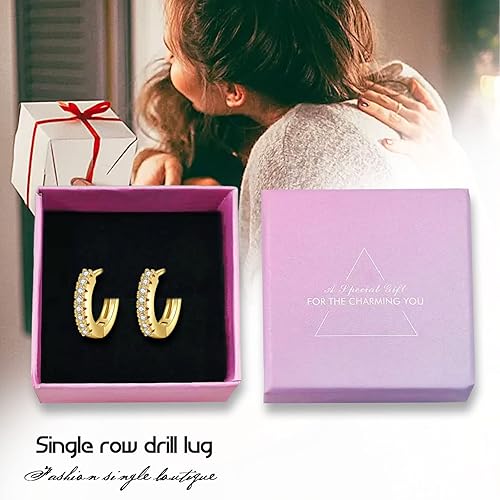 Miniatura 6 de Small Gold Hoops Huggie Earrings for Women Gold Plated Dainty Cubic Zirconia,CZ Mini Huggie Bead Cartilage Earring Hypoallergenic Hoop Earrings for