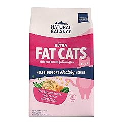Natural Balance Fat Cats Low-Calorie Dry Cat Food for Overweight Adult Cats, Chicken Meal, Salmon Meal, Garbanzo Beans, Peas & Oat Groats Recipe, 15 Pound (Pack of 1)