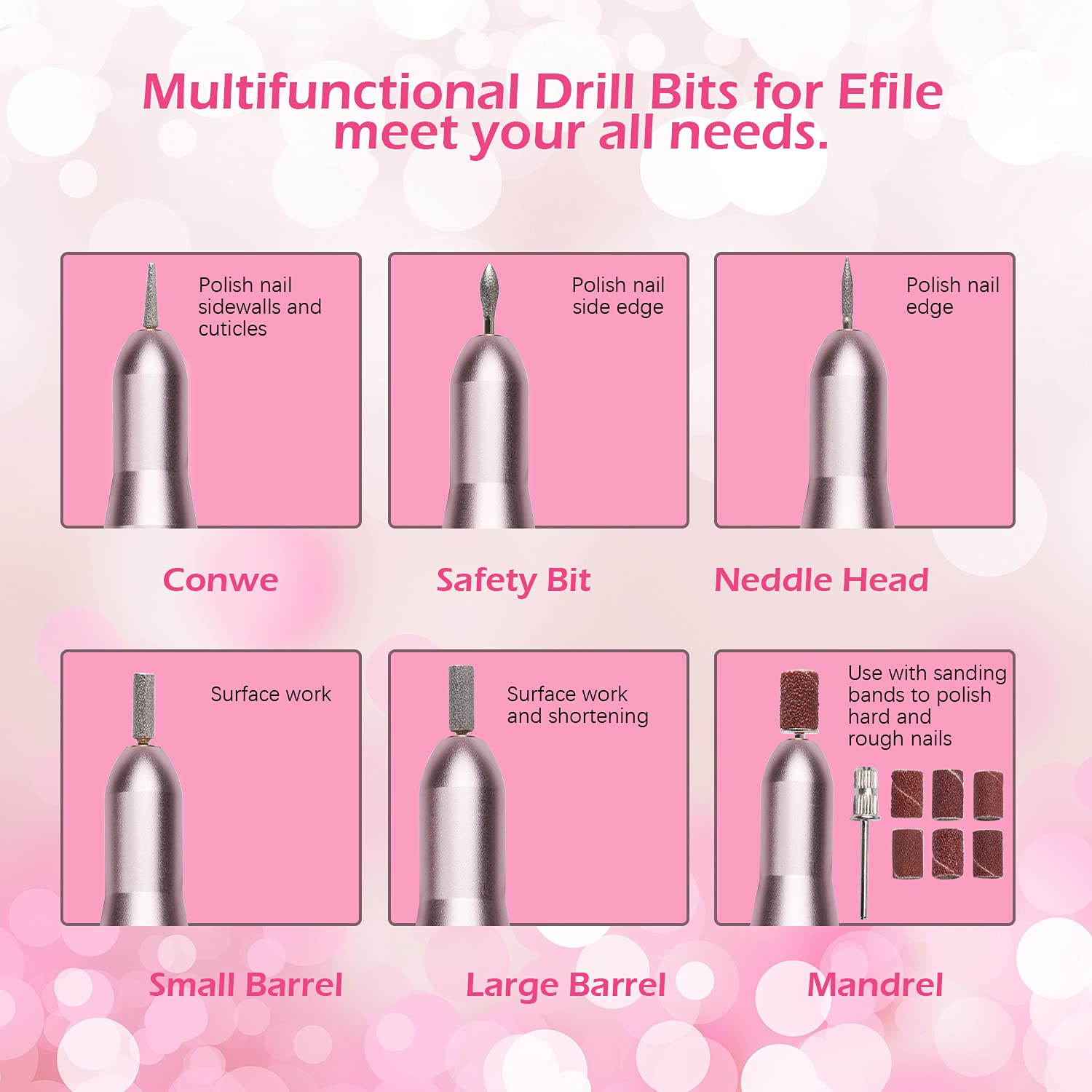 Portable Electric Nail Drill, Nail Drill Machine for Acrylic and Gel Nails,USB Manicure Pen Sander Polisher 1