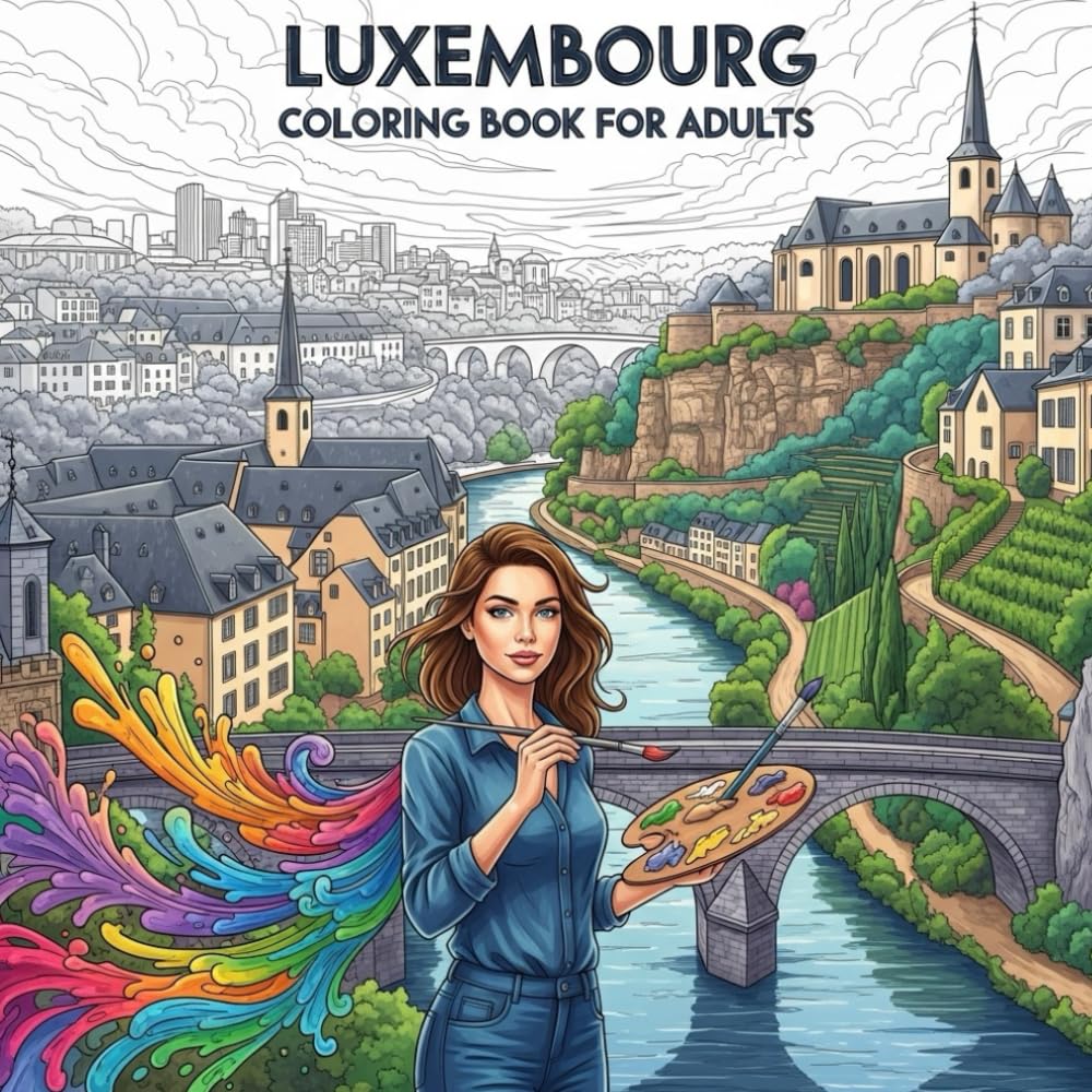 Luxembourg Coloring Book for Adults: From the Heart of Luxembourg Bold and Easy Pages Simple Designs for Travel and Relaxation for Adults, Teens, and ... Stress (Coloring series of European capitals)