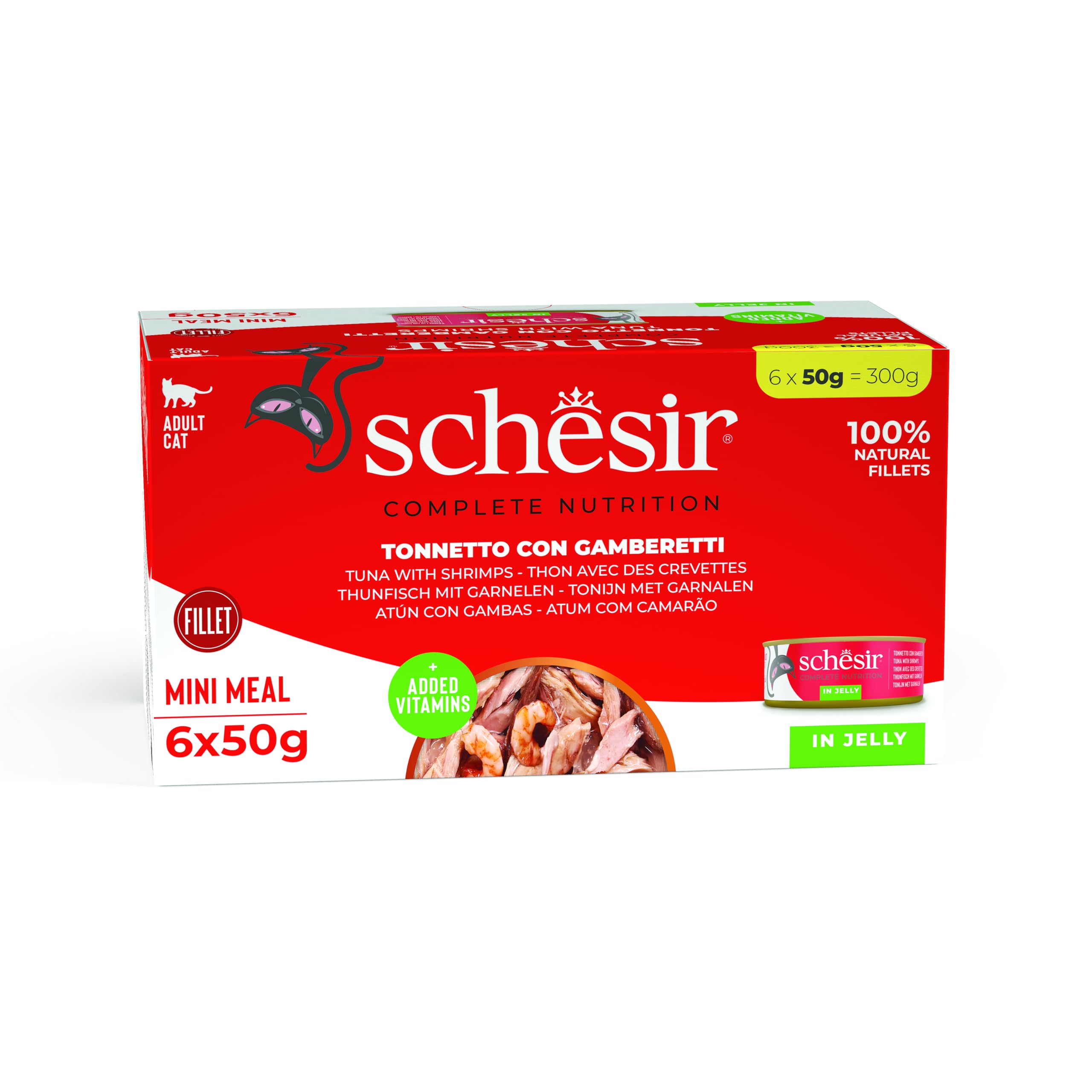 Schesir Yetişkin Kedi Konservesi Karidesli 50 Gr x 6 Adet