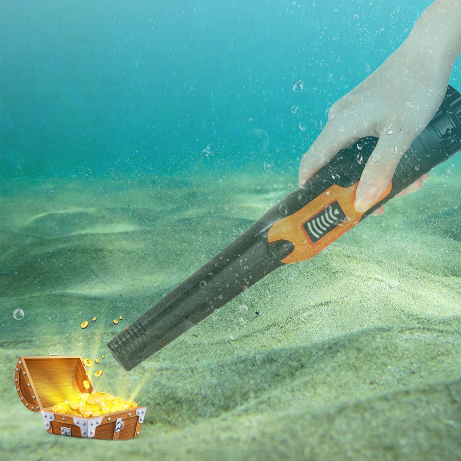 Detector de metales Pinpointer Detector de metales de mano, sonda impermeable, detectores de tesoros con cordón dorado para localizar pinpointer
