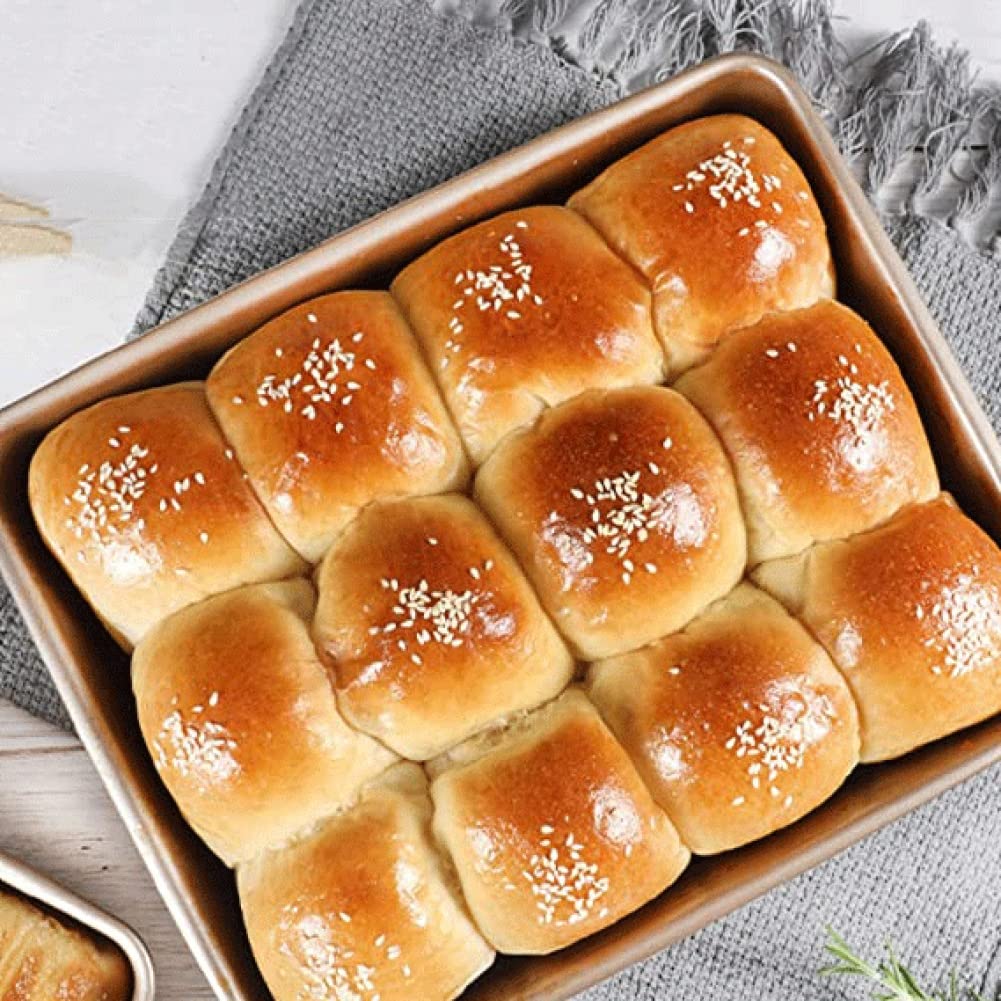 Feuille de Biscuits Rectangulaire Jelly Roll Deep Baking Pan Acier au Carbone antiadhésif Gâteau Ustensiles de Cuisson (28x23x4.5cm)