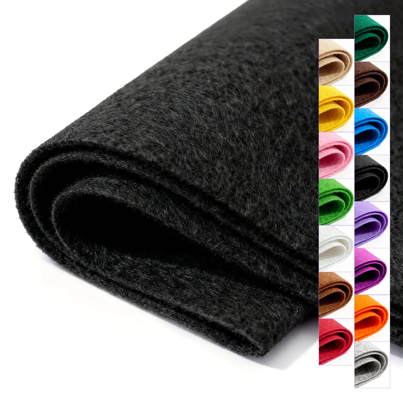 Black Stiff Felt Sheet 36'' X 36'', 1mm Large Felt Fabric Sheet for Crafts