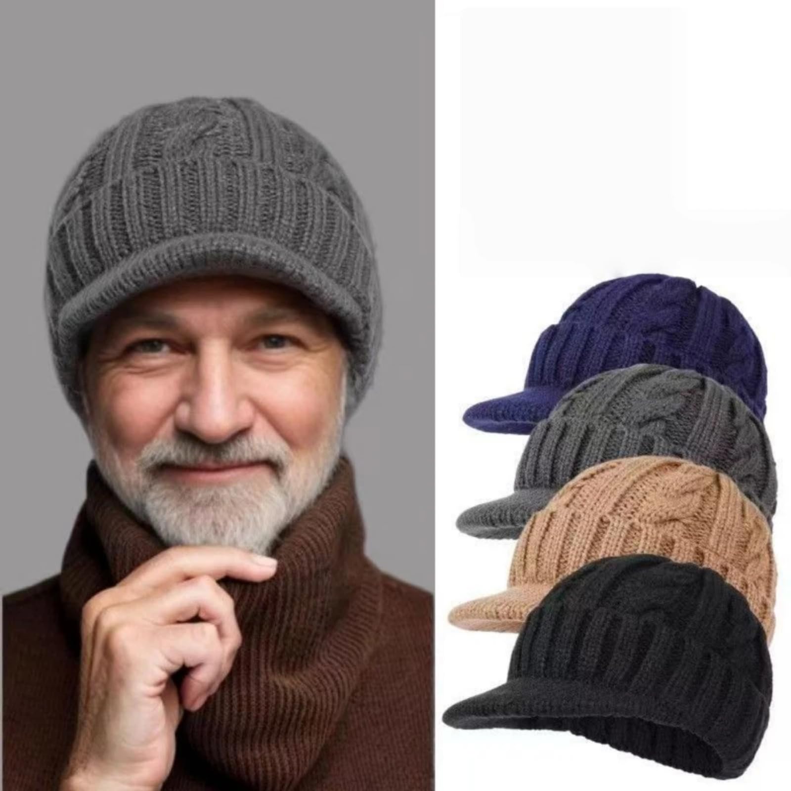 Berretto Maglia Imbottita Protezione Orecchie Antivento Invernale | Caldo Extra, Fodera Felpa, Alla Moda, Antifreddo, Vestibilità Elastica