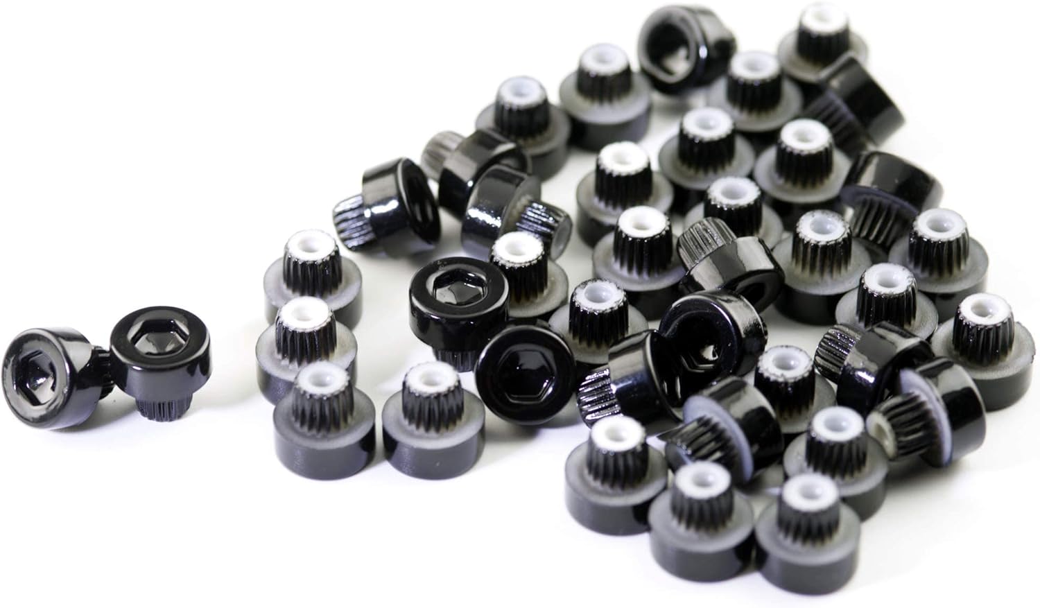 50pcs Wheel Rim Lip Rivets Nuts of 6.2mm/0.24in Hole Replacement Plastic Black Rivets