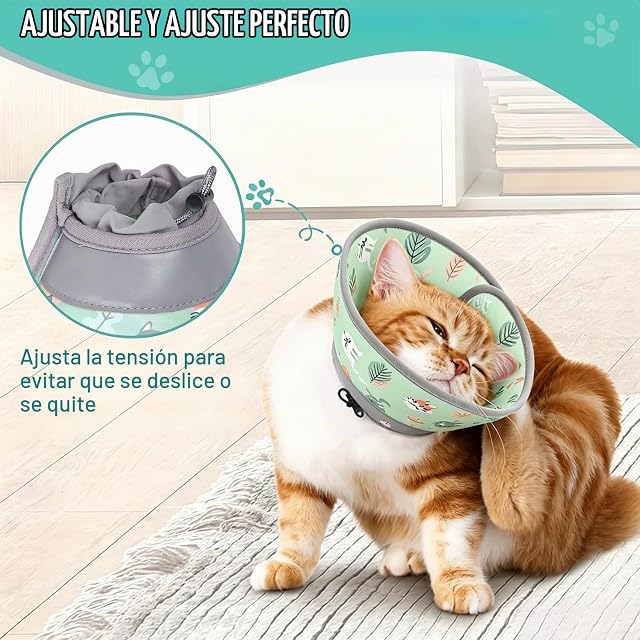 Foto 5 de 7 de Pyralidsg Collar Isabelino Gatos, Suave Ajustable Collar Isabelino Gato