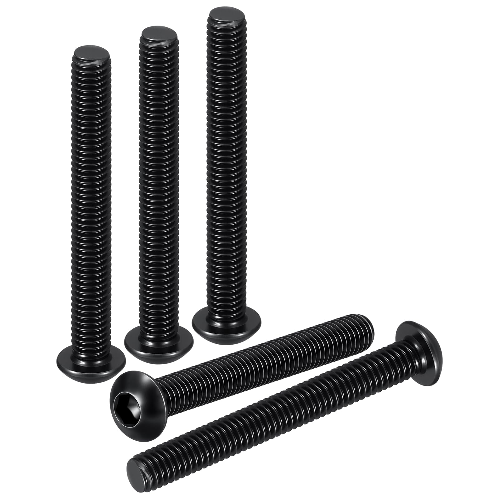 DTGN M6-1x55mm Button Head Socket Cap Screws - 50Pack - Good for Road Bicycle, Mountain Bike, Auto, Motorcycle - Carbon Steel Black Oxide - Hex Drive Fasteners — image 1