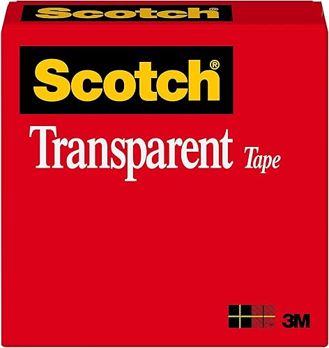 Scotch Cinta transparente, 34 in x 2592 in, núcleo de 3 pulgadas, 1 cajapaquete (600)