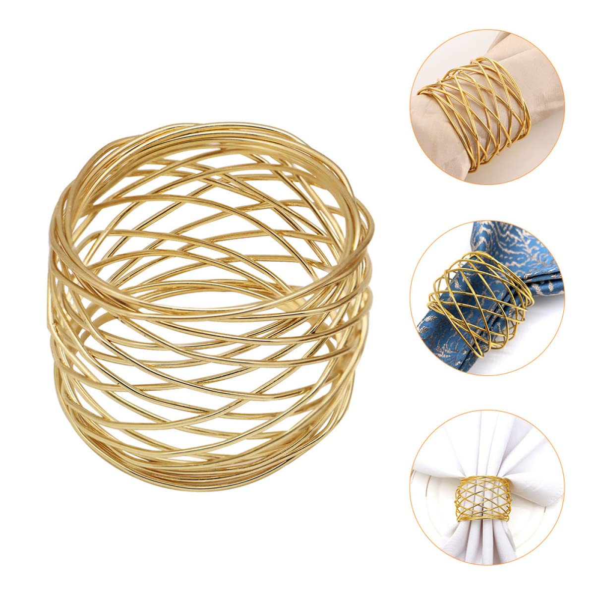 Zerodeko 12stücke Kreative Goldene Metall-serviettenringe Aus Draht Eleganter Tischdekoration Für Zuhause Hochzeiten Und Feierlichkeiten Langlebig Und Vielseitig Einsetzbar