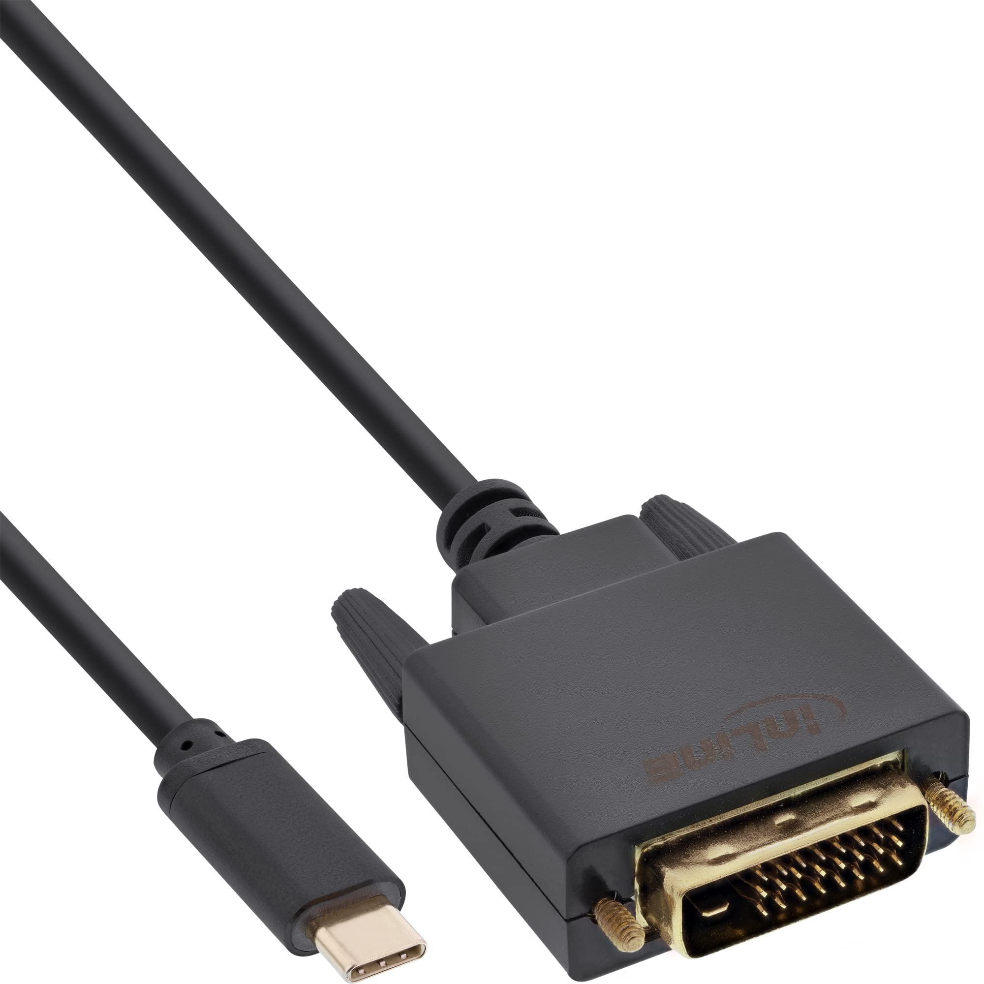 InLine 64132 kabel USB do wyświetlacza, wtyczka USB typu C do wtyczki DVI (DP Alt Mode), czarny, 2 m