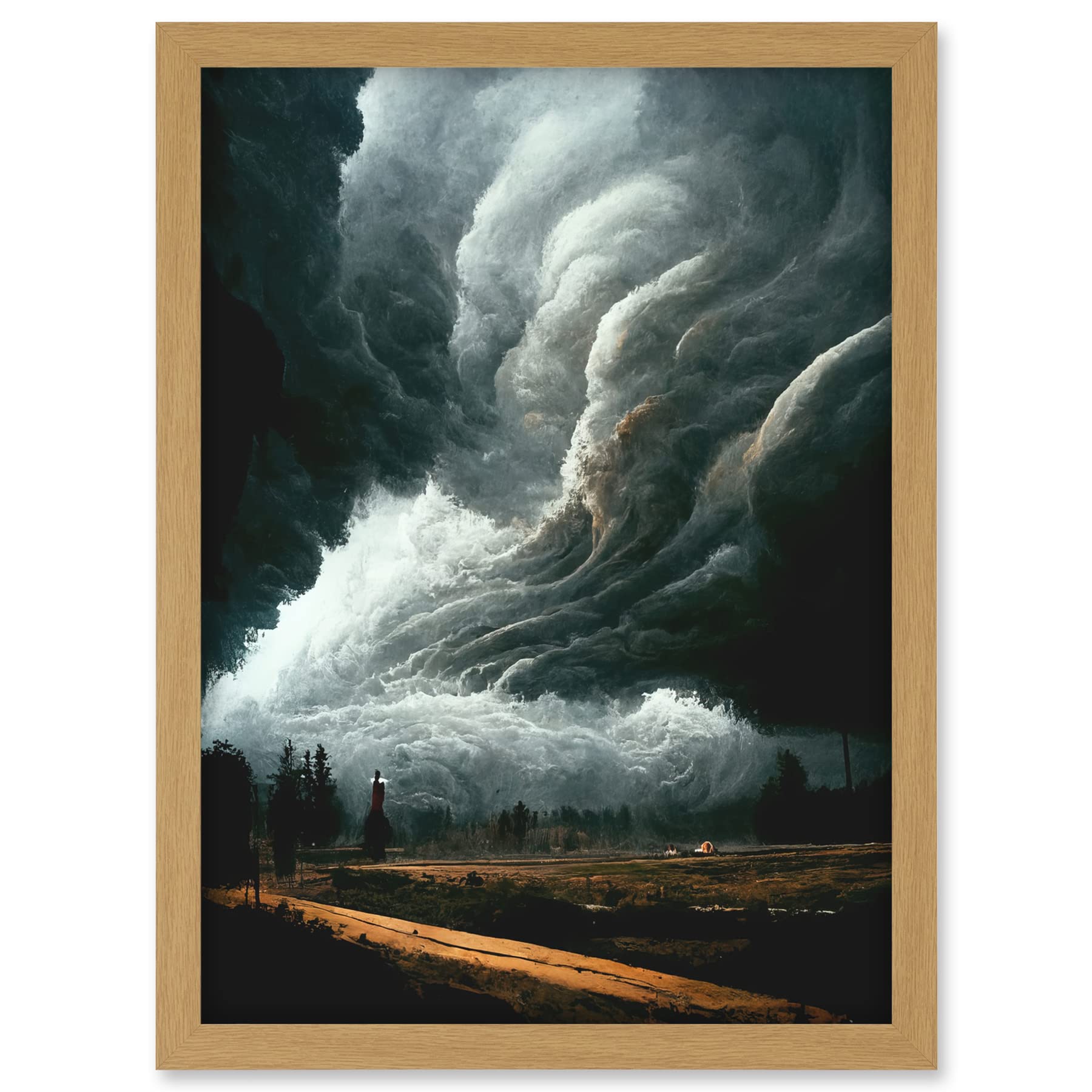 Doppelganger33 LTD The Storm Rolls In Oil Painting Clouds Countryside Artwork Framed A3 Wall Art Print