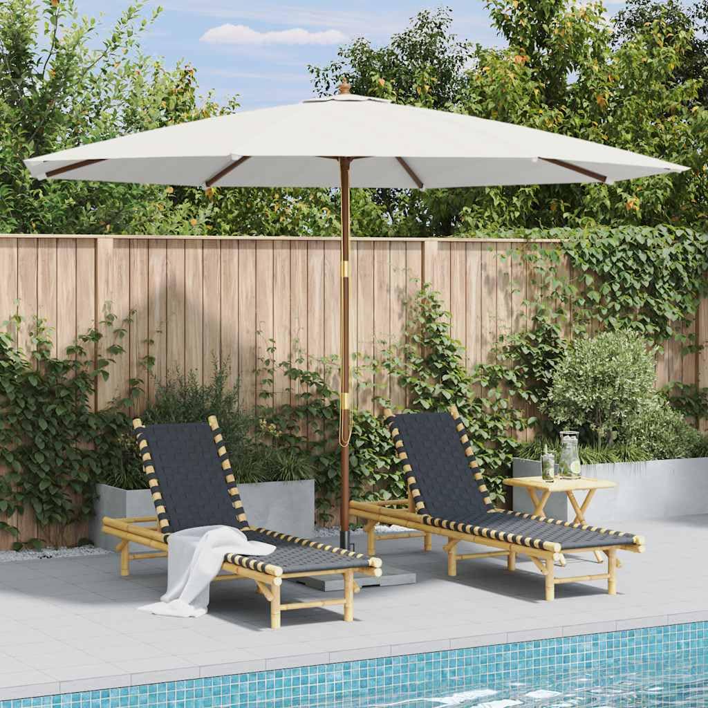 vidaXL Sonnenschirm mit Holzmast Gartenschirm Ampelschirm Marktschirm 350cm
