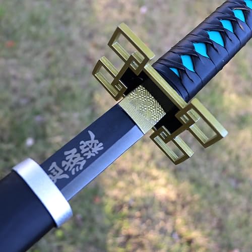 Vista 51 de Bowen - Espada de anime Demon Slayer, Tanjirou Rengoku Samurai, 40.5 pulgadas de acero al carbono real Espada Inosuke 2 piezas