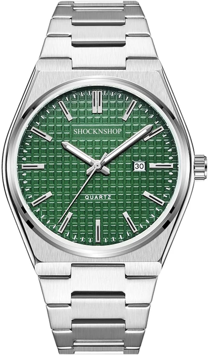 Silver Date Stainless Steel Strap Analog Watch for Men & Boys -WCH106