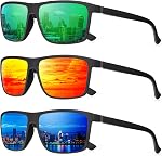 Polarized Sunglasses for Men Rectangular Frame Men's Polarized Sunglasses Sports Sunglasses with UV400 Protection