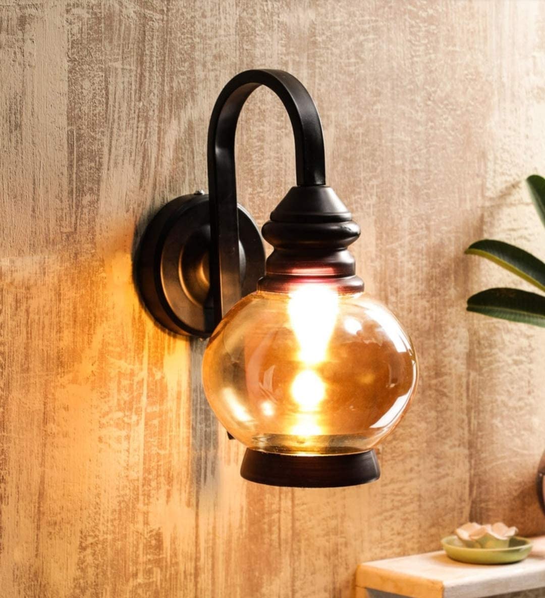 Kinis Dark Brown Glass Wall Light - Modern Decor -16