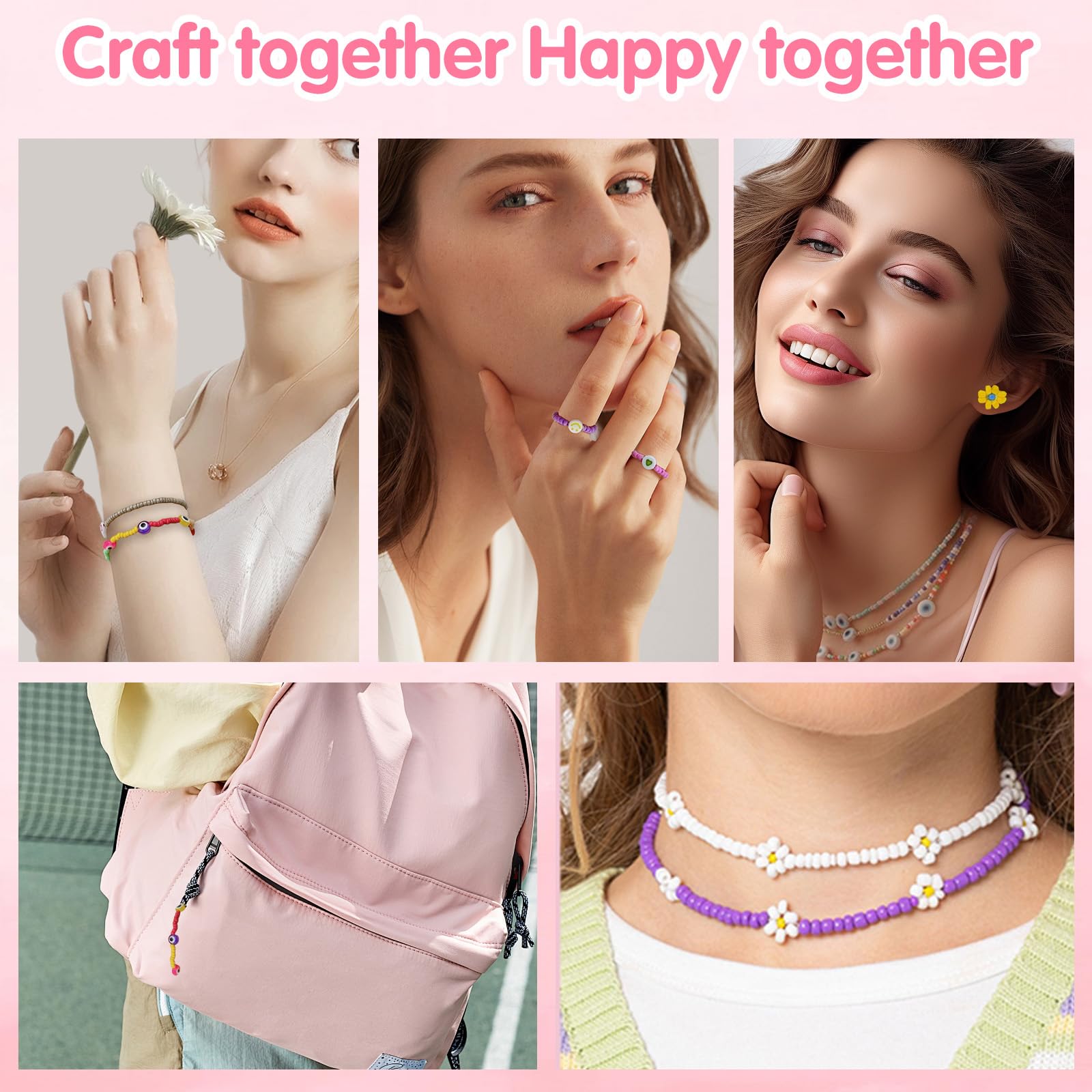 Kit Creativo Braccialetti Con Perline Di Vetro Sfumate - Regalo Fai Da Te Per Ragazze, 24 Colori