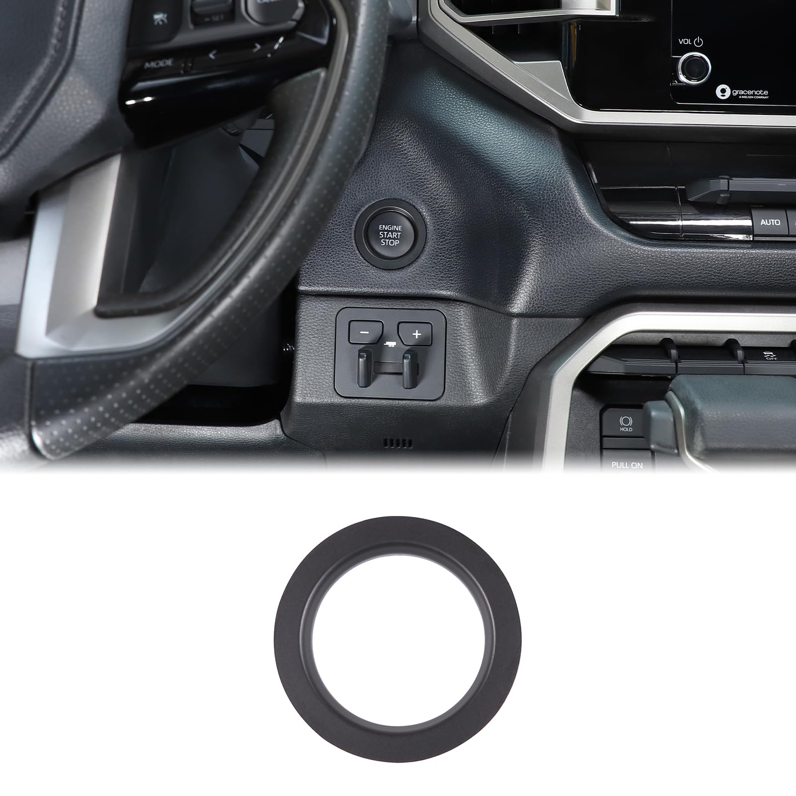 Car Engine Start Stop Decoration Ring Cover Compatible with Toyota Tundra 2022+,Sequoia 2023+,Tacoma 2024+,4Runner 2025+ Push to Start Button Trim Key