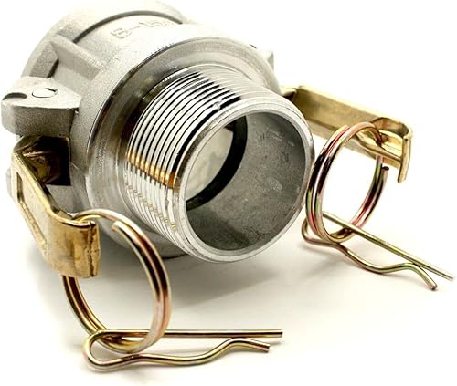Miniatura 5 de MaxLLTo Acoplador Camlock hembra de repuesto de 1-1/2 pulgadas x 1-1/2 pulgadas macho NPT Alumninum montaje con asas de latón - Estilo B para