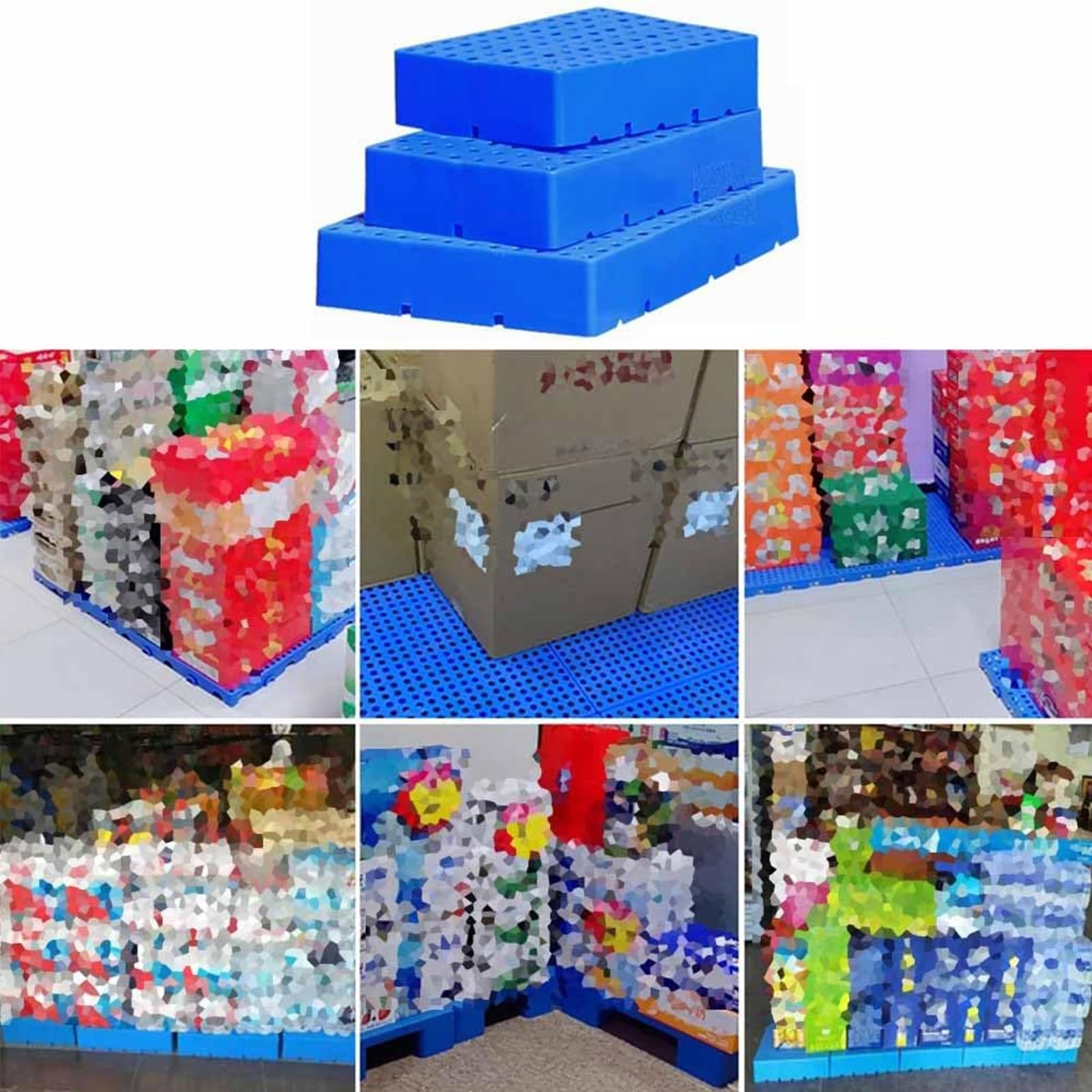 Pallet da Pavimento Leggeri, Pallet in Plastica, Pallet da Interrato a Prova di Umidità, per Scatole di Carico, Fusti di Petrolio, Scaffalature da Pavimento(60x40x10cm/24x16x4in)