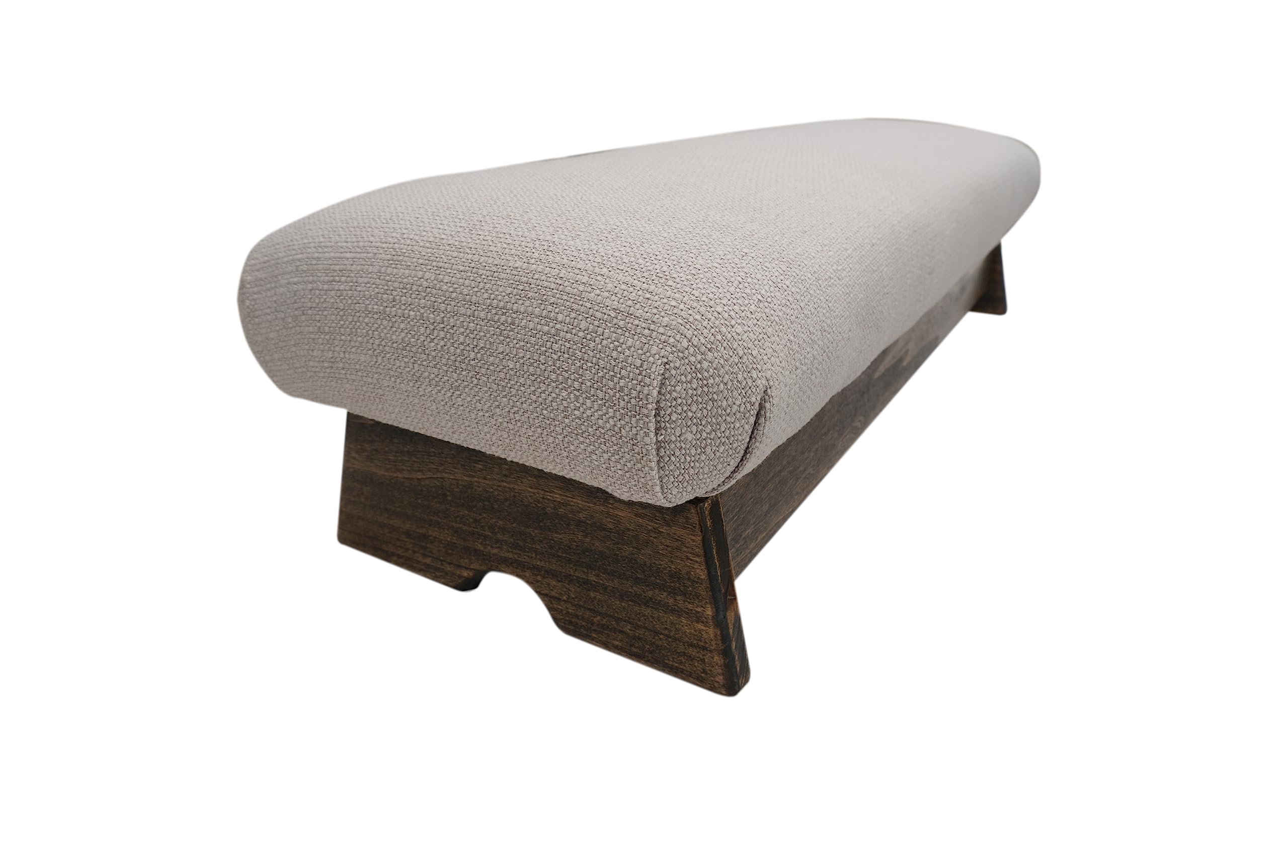 KR Ideas Padded Stability Bedside Foot Stool, Walnut Stain, 7