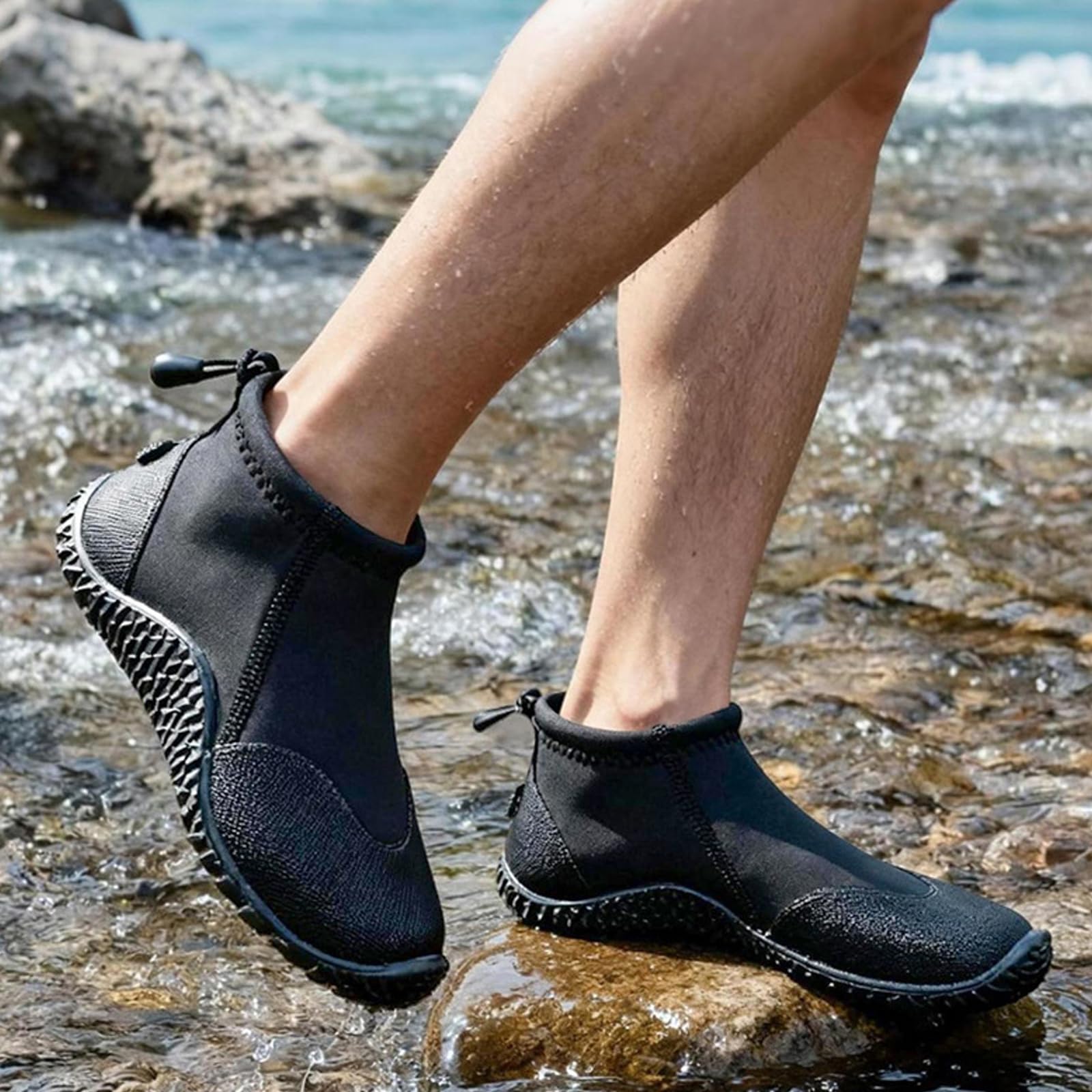 Botas de buceo de neopreno de 3 mm para adultos con suela de goma antideslizante, zapatos de playa portátiles para evitar colisiones, botas de buceo cortas para surf, natación, barco