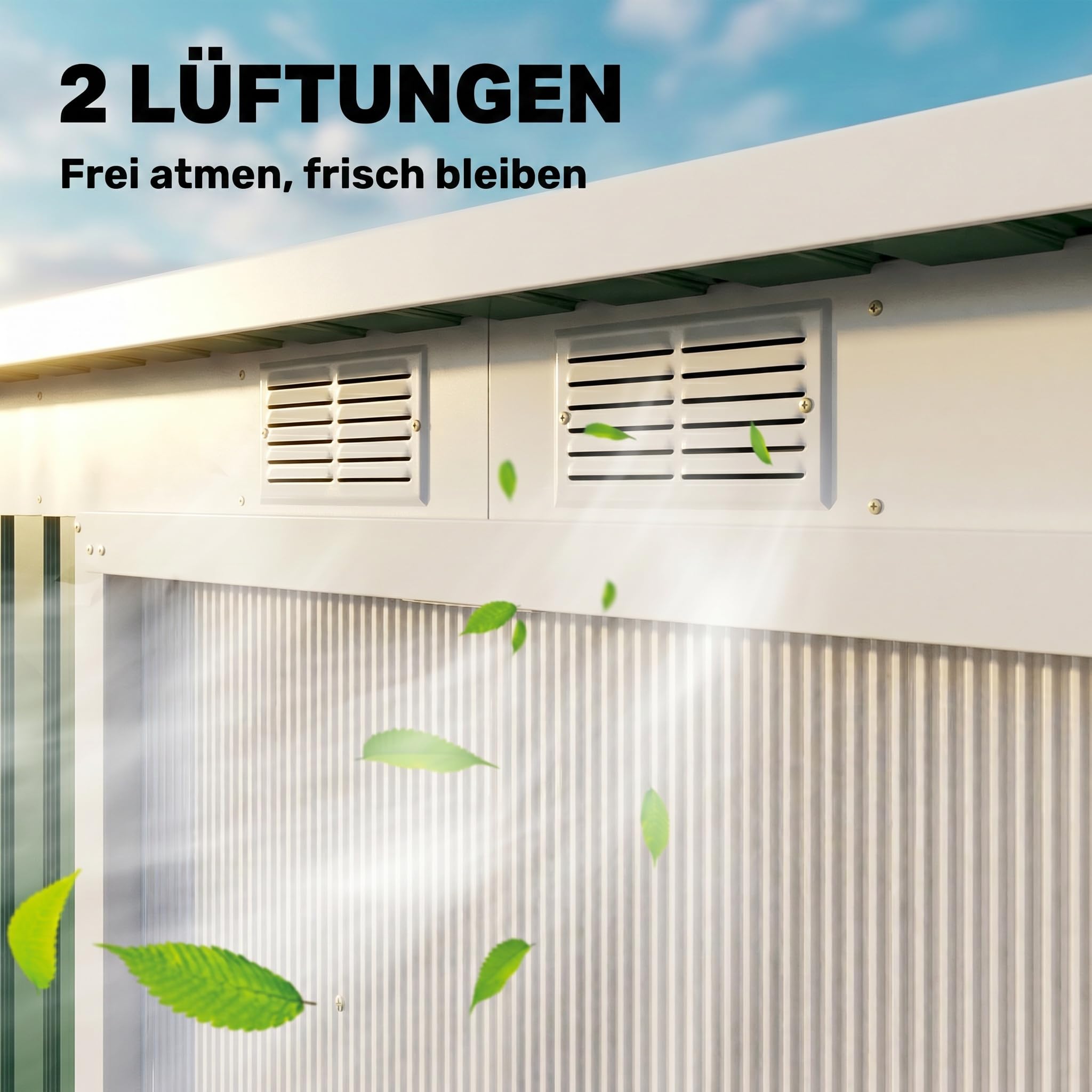 Outsunny Metall Gerätehaus 6,3m³ 280x130x172cm Geräteschuppen mit Pultdach Schiebetür wetterfest Gartenhaus Outdoor Garten Schuppen Schrank für Hinterhof Außenbereich Anthrazit, Dunkelgrün