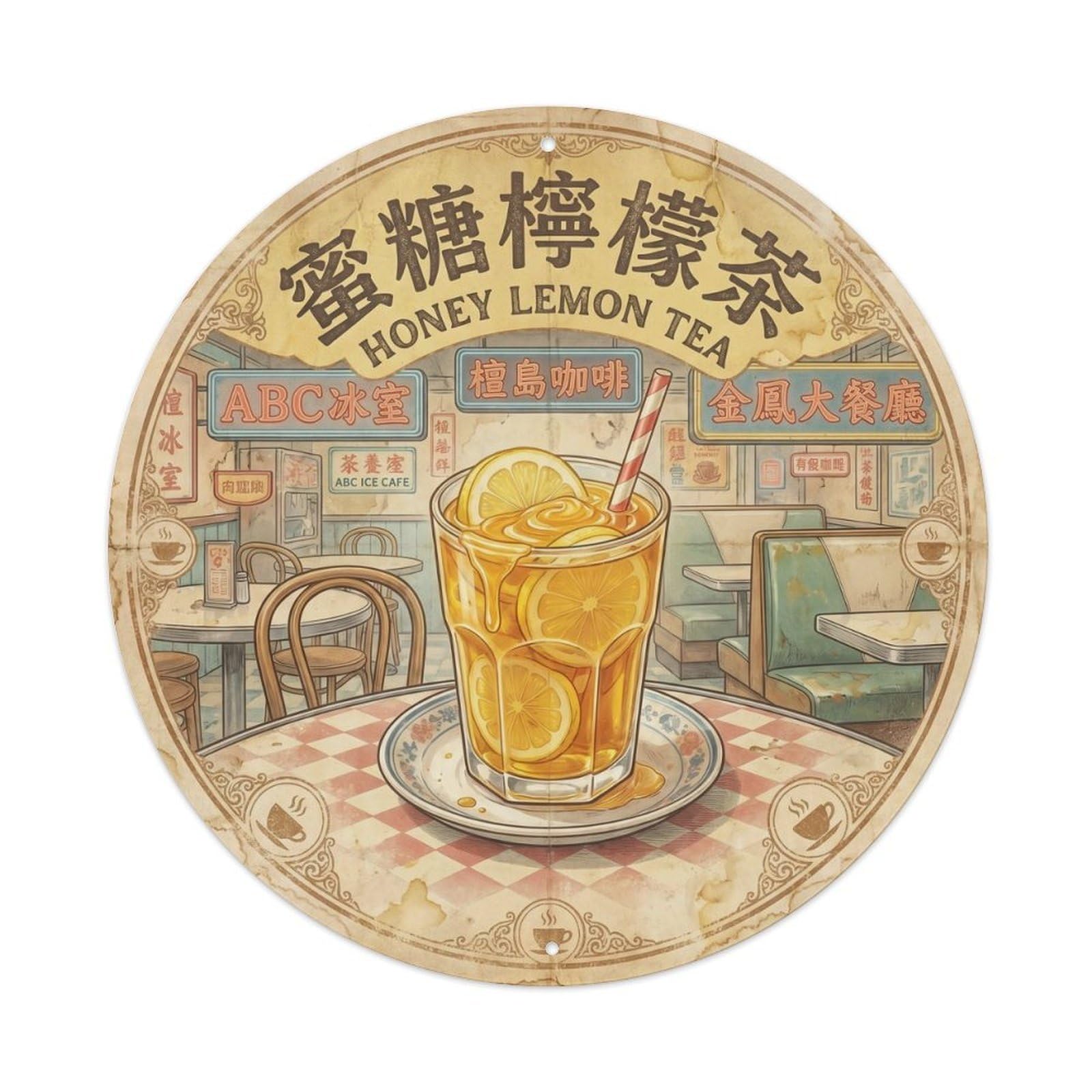 Infusion Bar Tea Cup Hong Kong Culture Retro Diner Metal Tin Sign