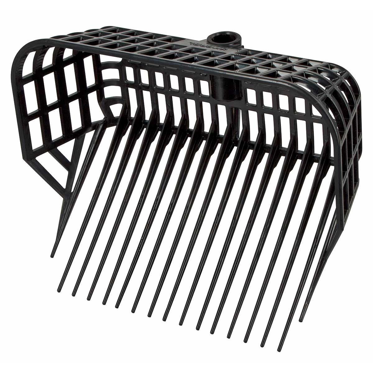 Kerbl Horquilla para estiércol Maxi, 38x30cm, negro, de plástico, sin mango, para propietarios de caballos y ganaderos, extra profundo, gran capacidad