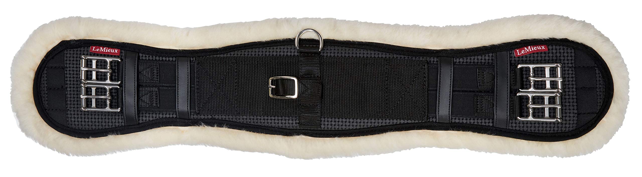 LeMieux Simuwool Integrated Mono Girth Dressage Girths - Black/Natural, 75cm