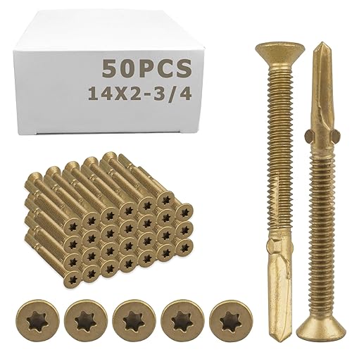 Tornillos para cubierta de remolque #14x2-3/4, escariador Tek Torx/cabeza de estrella autoperforantes de madera a metal, tornillos autorroscantes