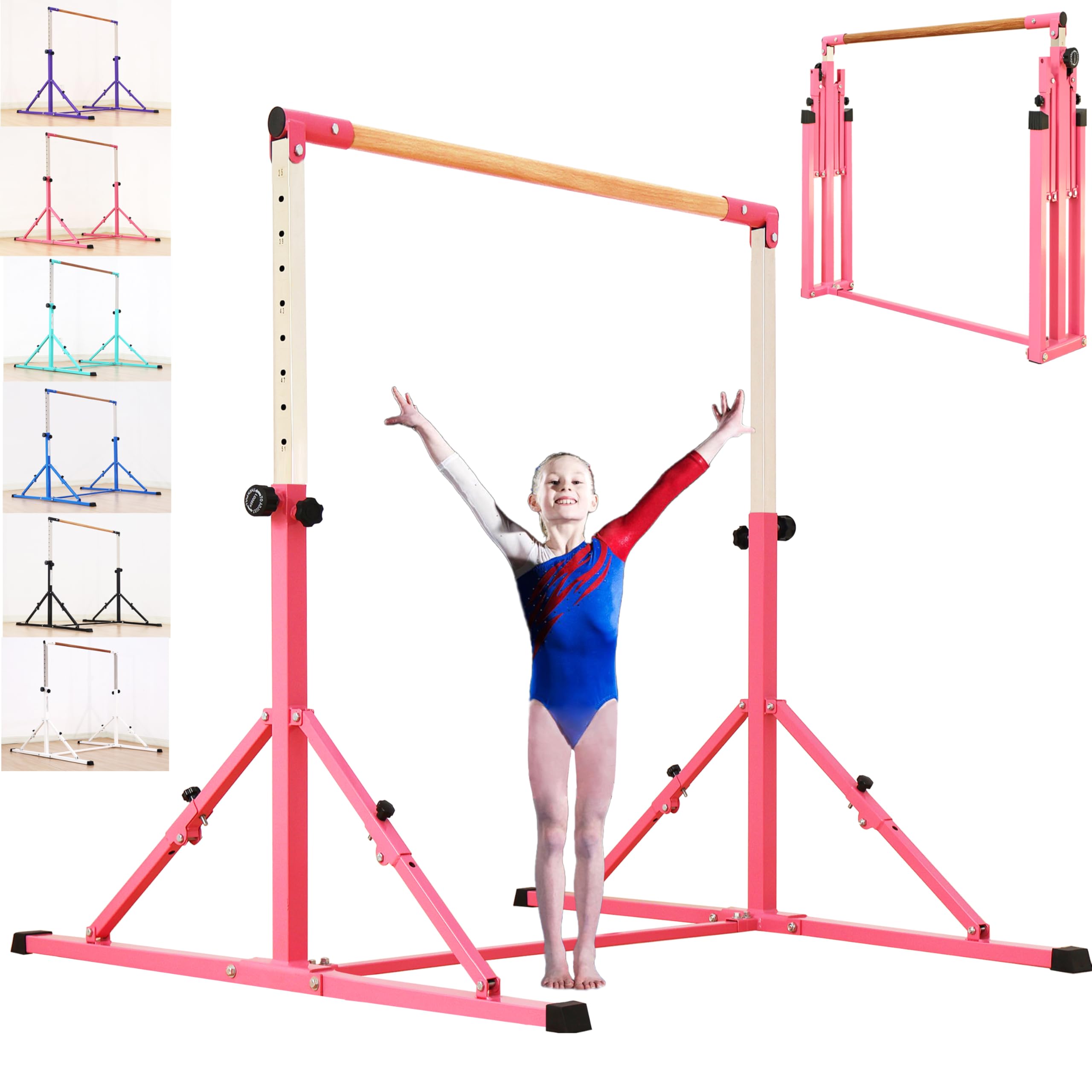 4FT/5FT/6FT Gymnastic Bar Set Gymnastics Horizontal Bar Gymnastics Kip Bar for Kids Home Use