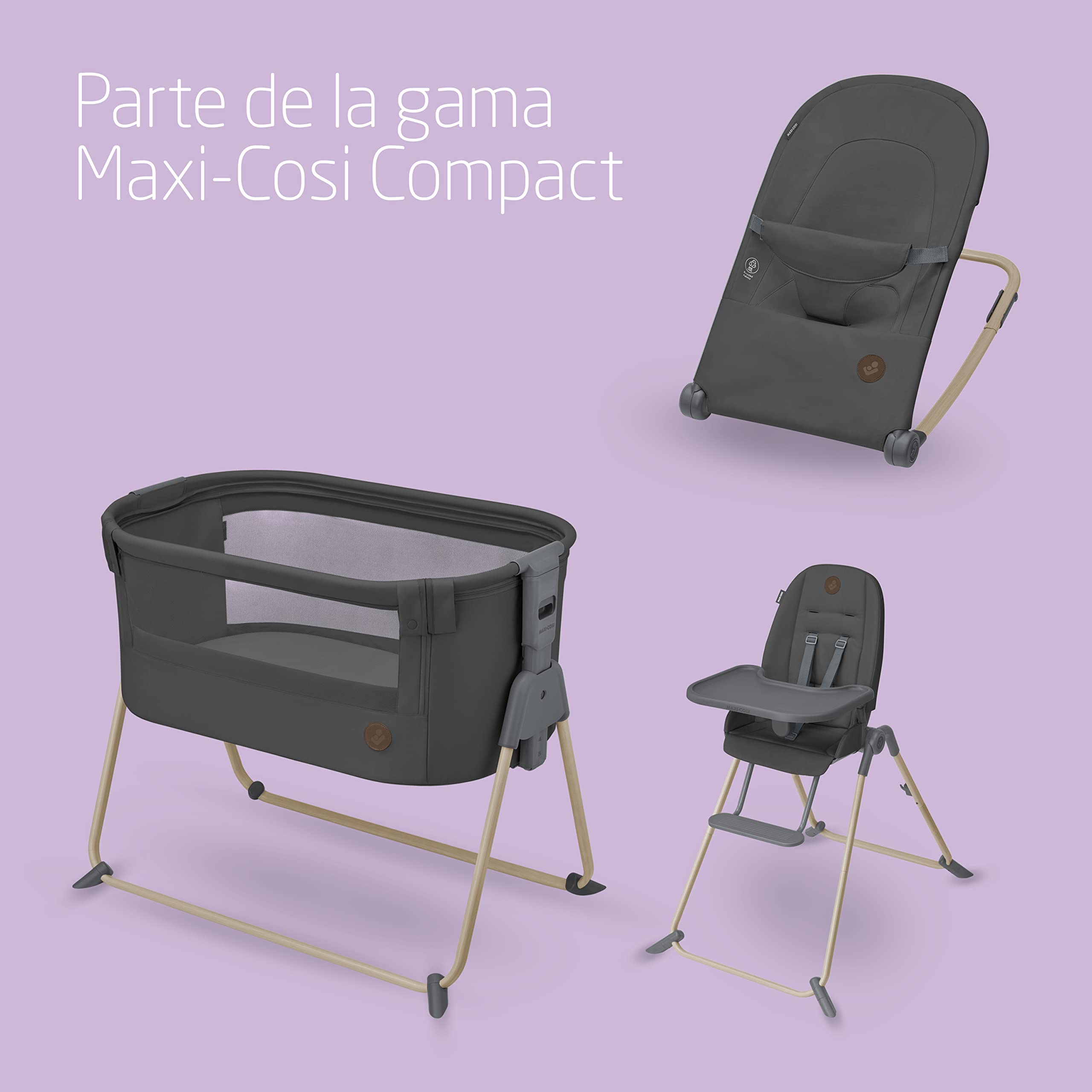 Maxi-Cosi Tori 2en1 Cuna colecho, Cuna junto a la cama 2en1 Plegado ultracompacto, Ligera 5 posiciones de altura Colecho portátil con malla transpirable, 0 a 6 meses aprox., 0 a 9 kg Beyond Graphite