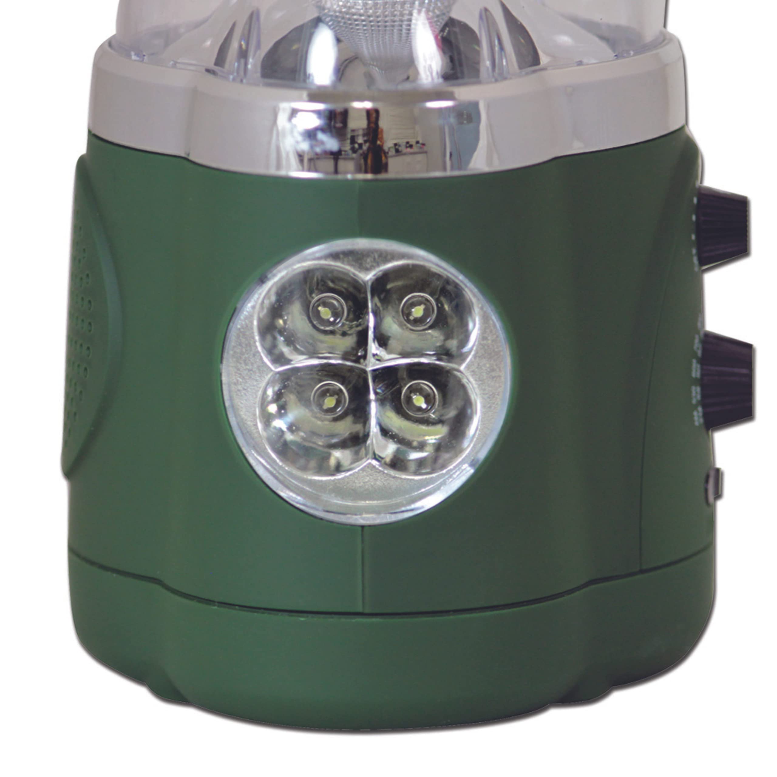 Northpoint Latarnia 12 LED z 4 latarką LED i radiem AM/FM, 190485, zielona, radio