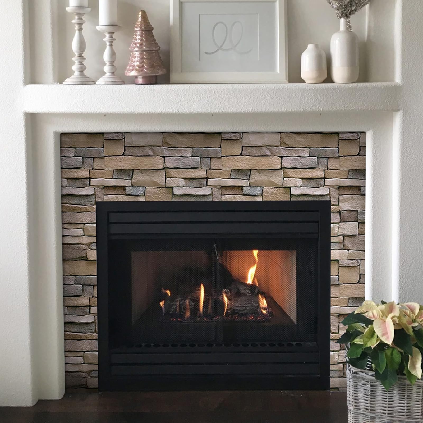Abyssaly Carta da parati con mattoni Peel and Stick Faux Stone Brick Stick su carta da parati 45 x 1500 cm