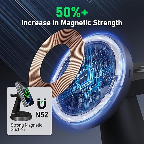 Miniatura 2 de Estación de carga inalámbrica 3 en 1 para Apple Mag-Safe 15 W, soporte de cargador rápido para múltiples dispositivos Apple, cargador magnético para