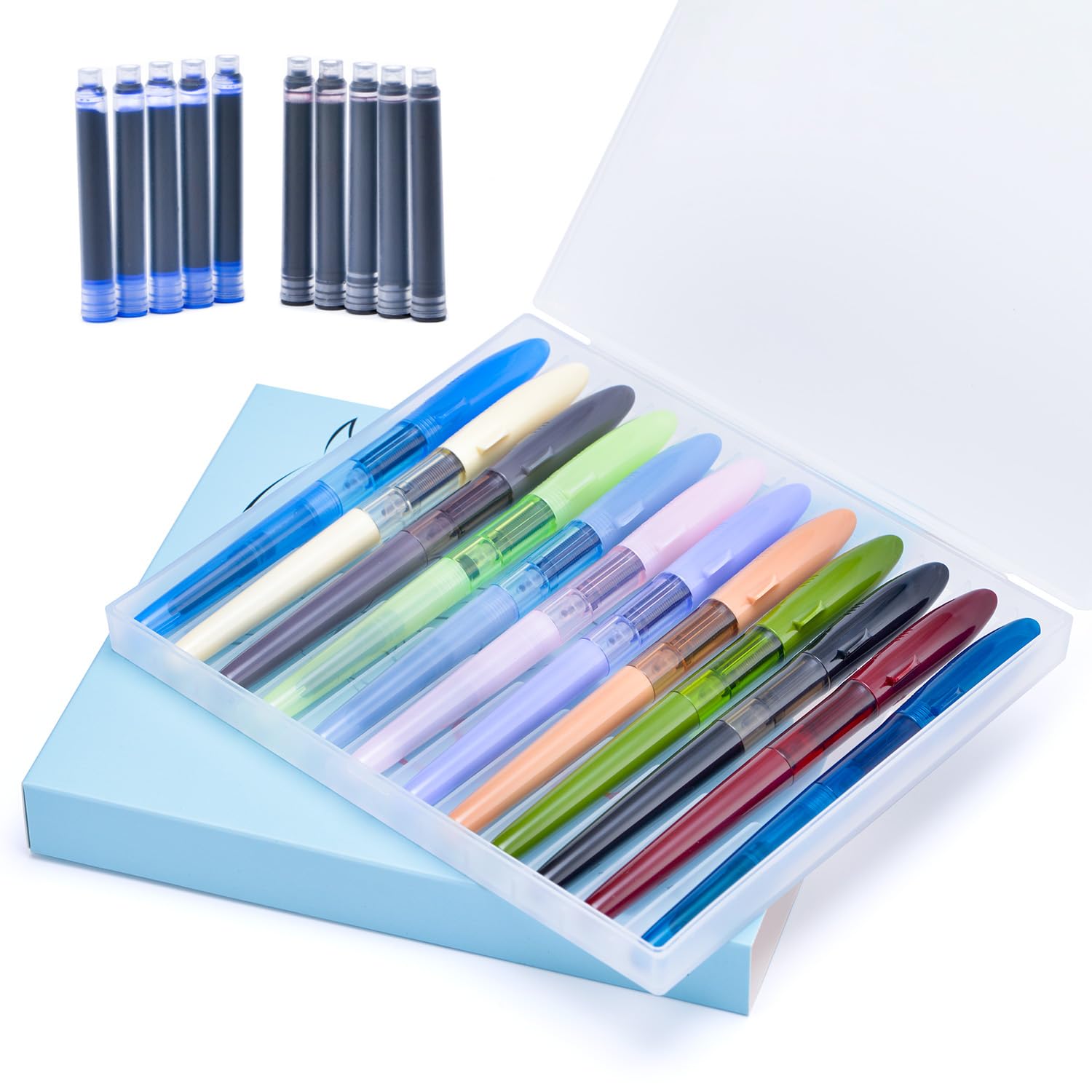 Amazon | 12 pcs Jinhao Mako万年筆Fineペン先多様性カラーペンケース