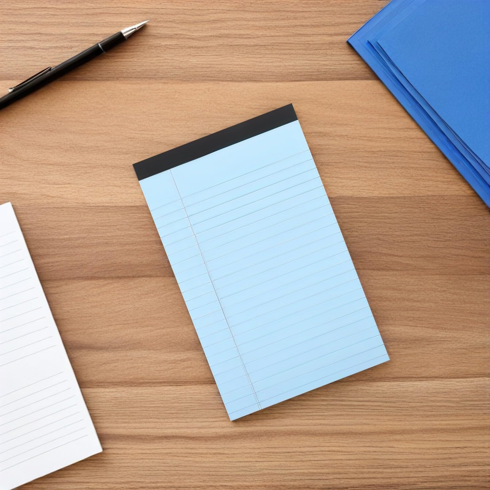 Lot de 6 set de Blocs-Notes Lignés Format A5 Bleu Carnet à Pages Détachables Papier Mini Carnets Portables pour Bureau École et Usage Personnel