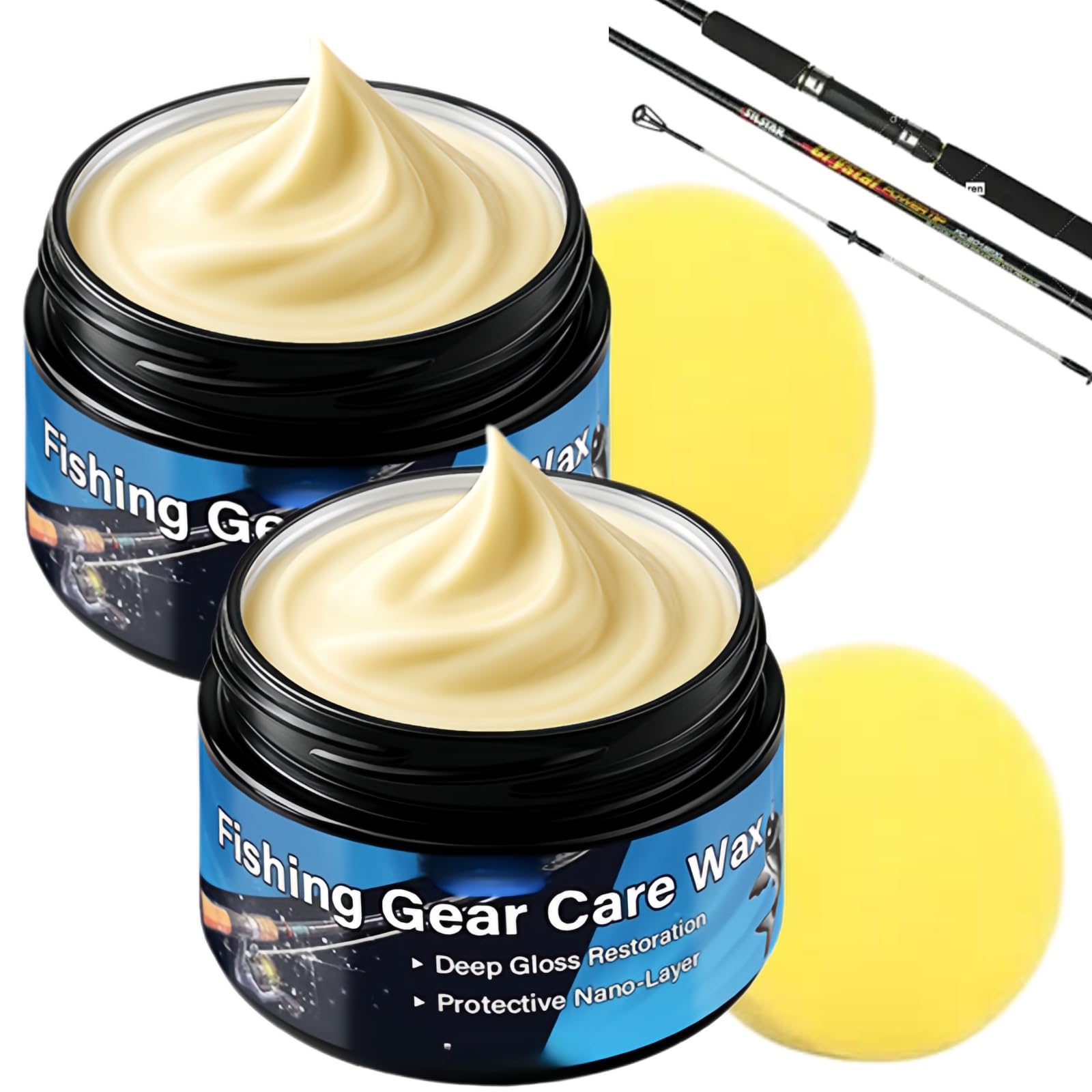 2pcs Fishing Rod Cleaner,Anti-Friction Renewal Cream Fishing Rod Compound,Fishing Tackle Care,Fishing Gear Care,Fish Rod Compound&Lubricating Oil,Fishing Rod Maintenance,Fishing R/od Cleaner